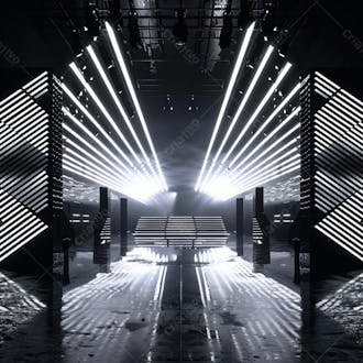 Imagem de uma grande estrutura de ferro e aço com luzes 71