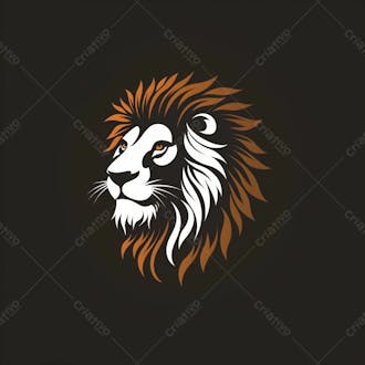 Uma ilustração vetorial minimalista de uma cabeça de leão