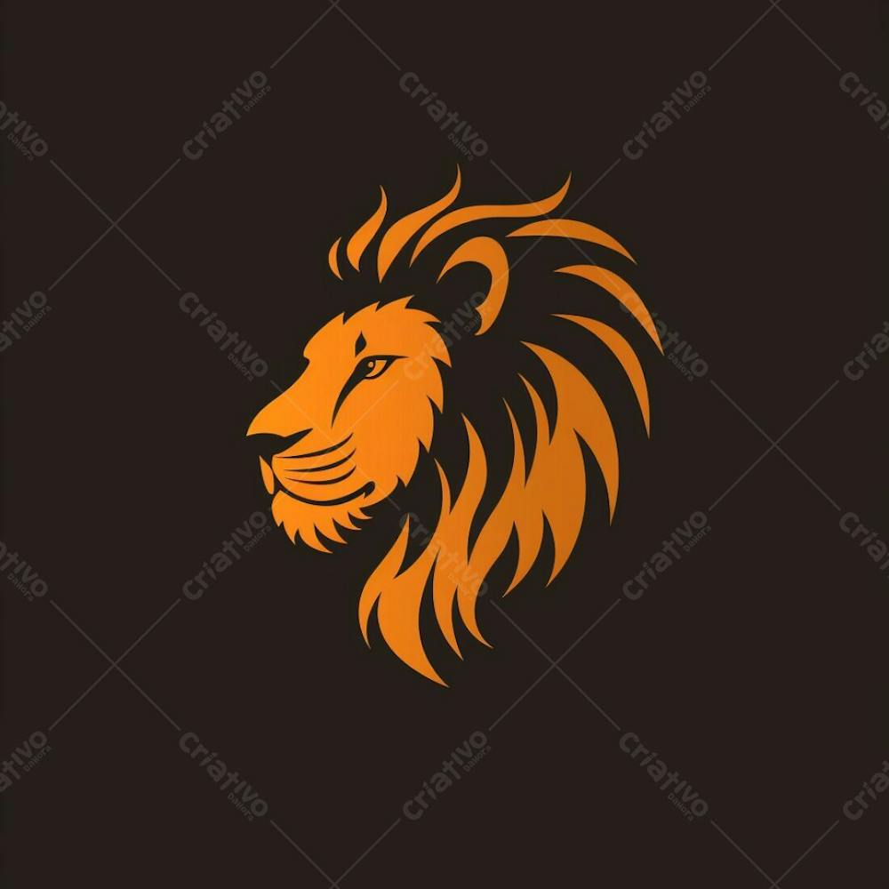 Uma Ilustração Vetorial Minimalista De Uma Cabeça De Leão