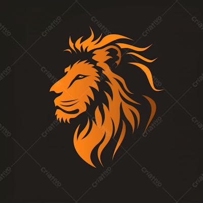 Uma Ilustração Vetorial Minimalista De Uma Cabeça De Leão