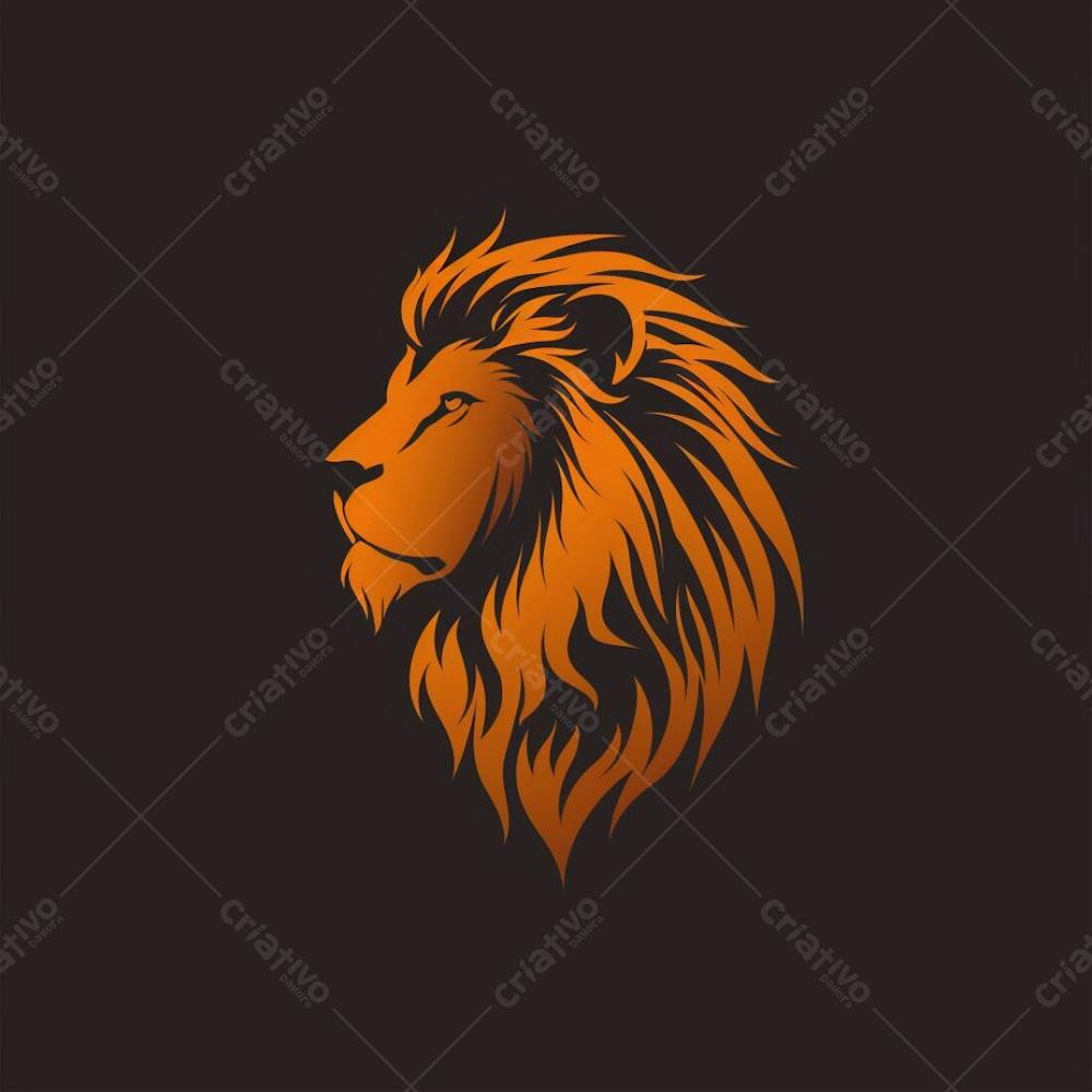Uma Ilustração Vetorial Minimalista De Uma Cabeça De Leão