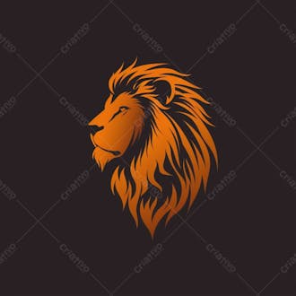 Uma ilustração vetorial minimalista de uma cabeça de leão