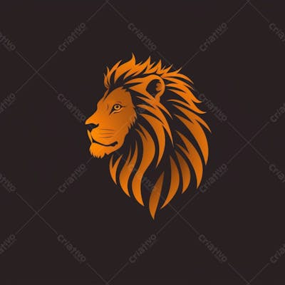 Uma Ilustração Vetorial Minimalista De Uma Cabeça De Leão