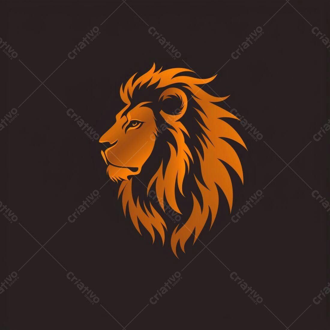 Leão em perfil estilo flamejante