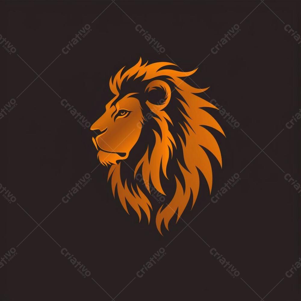 Uma Ilustração Vetorial Minimalista De Uma Cabeça De Leão