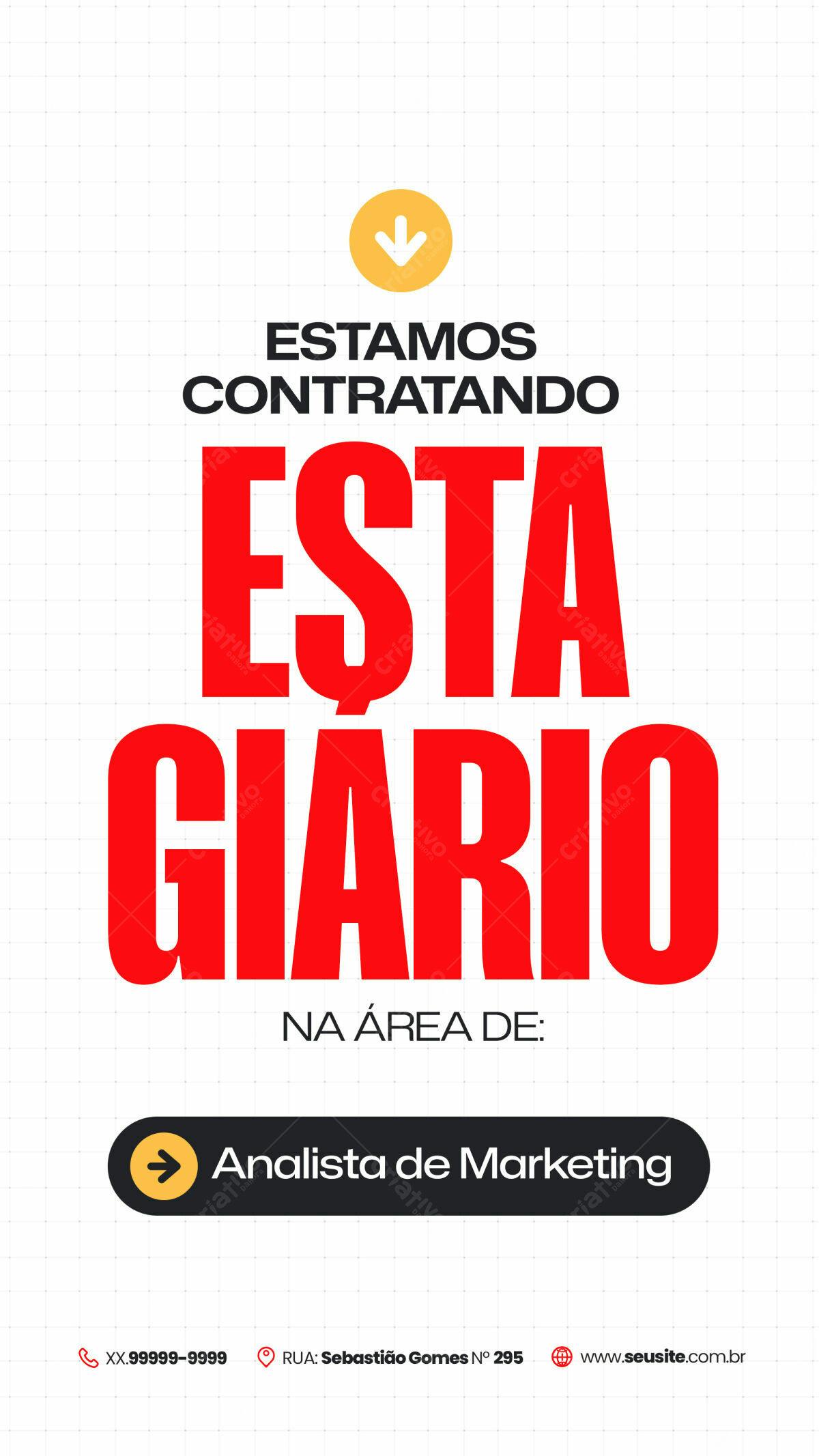 Flyer Vagas de Emprego Analista de Marketing PSD Editável