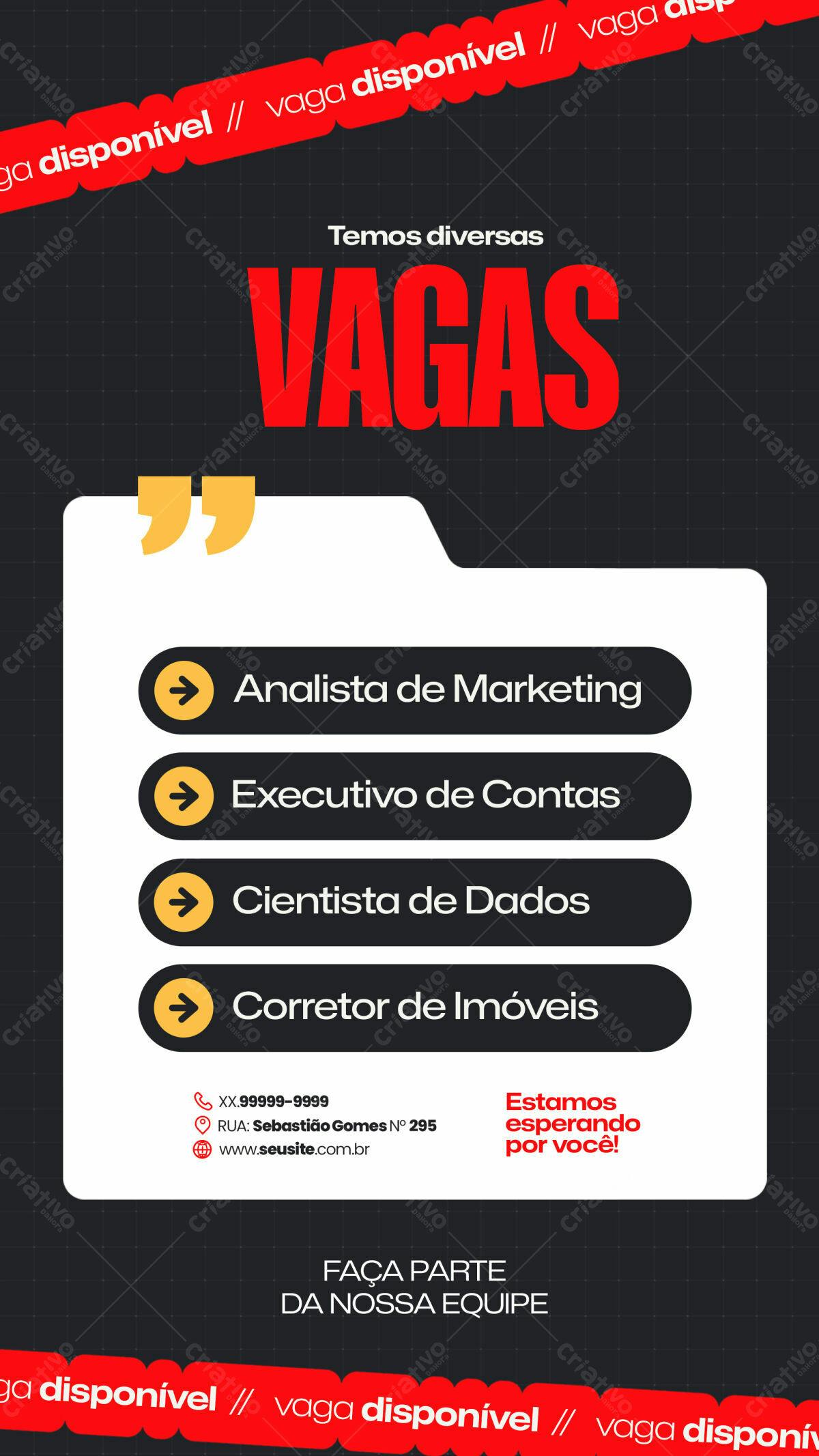 Flyer Vagas de Emprego PSD Editável