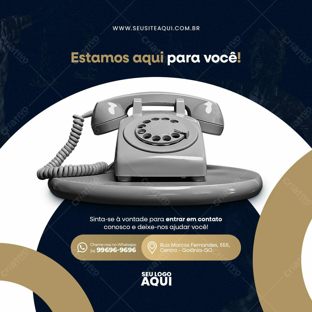 Post para Redes Sociais com Telefone Antigo PSD Editável