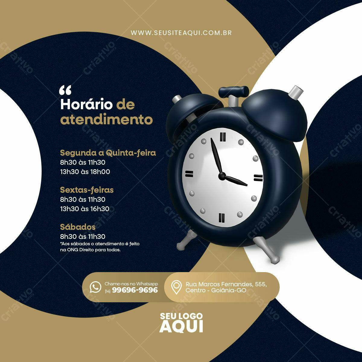 Flyer Horário de Atendimento PSD Editável