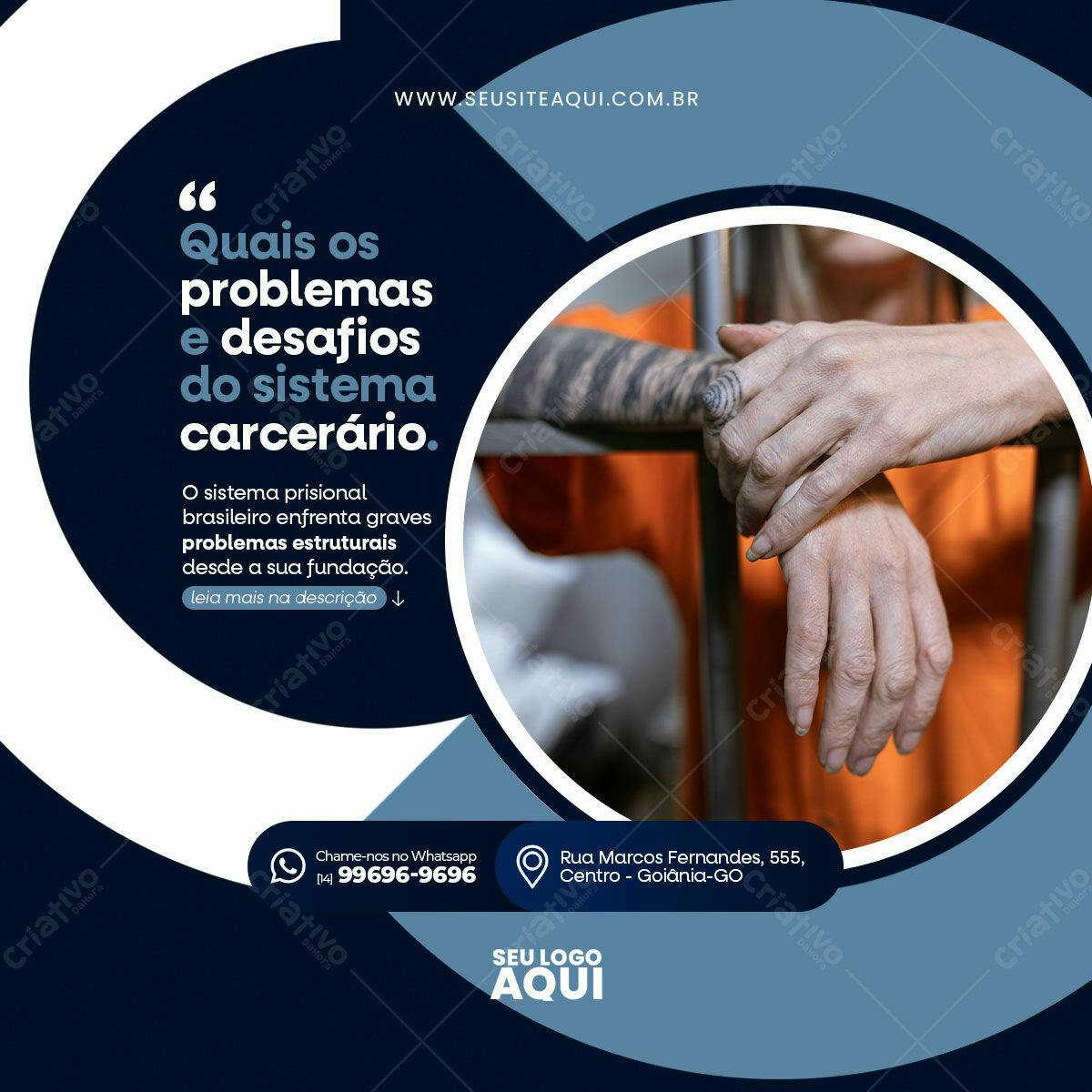 Post para Redes Sociais - Sistema Carcerário PSD Editável