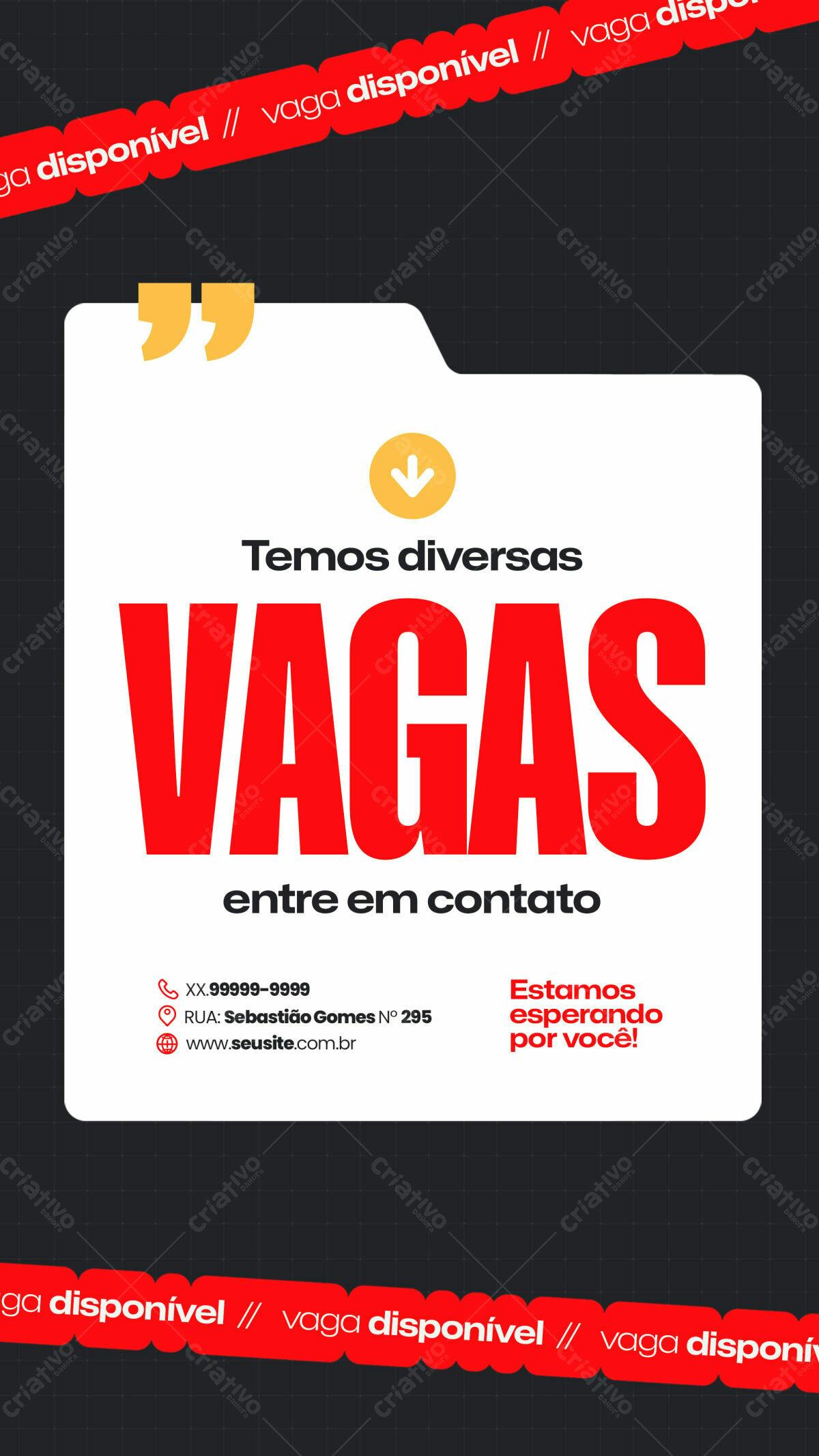 Flyer Vagas de Emprego PSD Editável