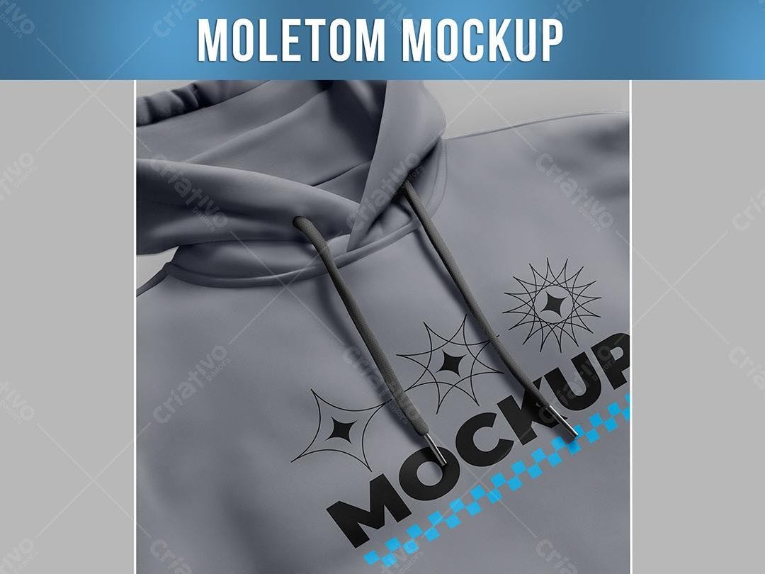 Mockup de Moletom Cinza com Design Moderno