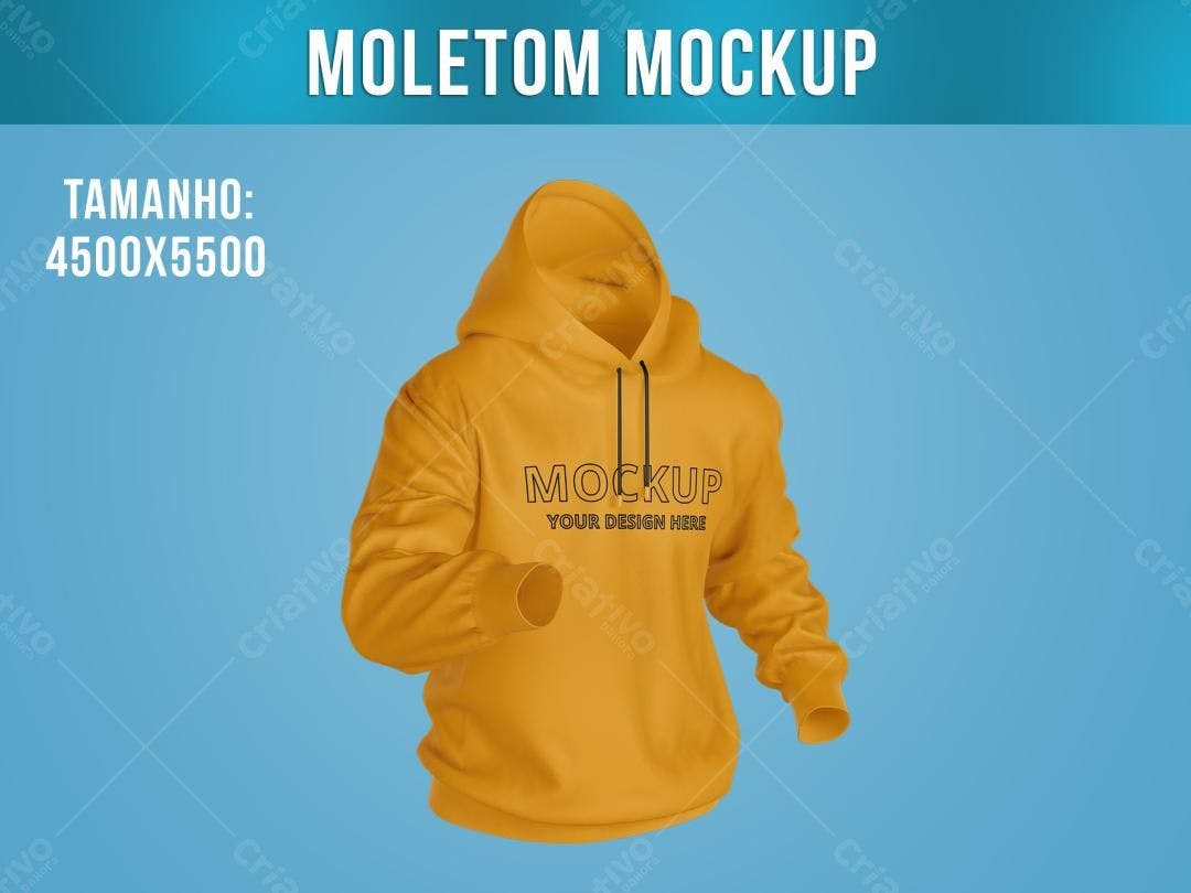 Mockup de Moletom Mostarda em 3D