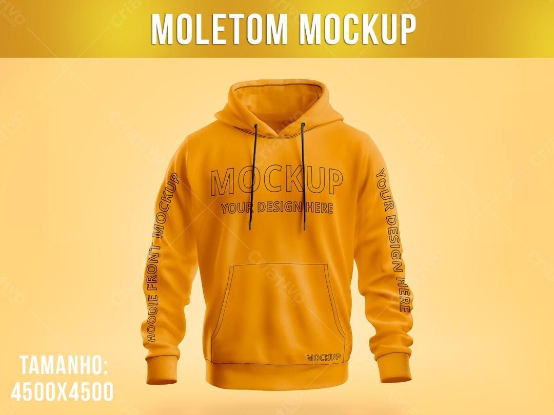 Mockup de Moletom Amarelo - Estilo Moderno
