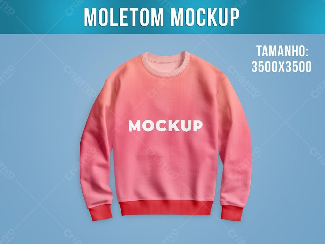 Mockup de Moletom Rosa com Degradê para Design de Vestuário
