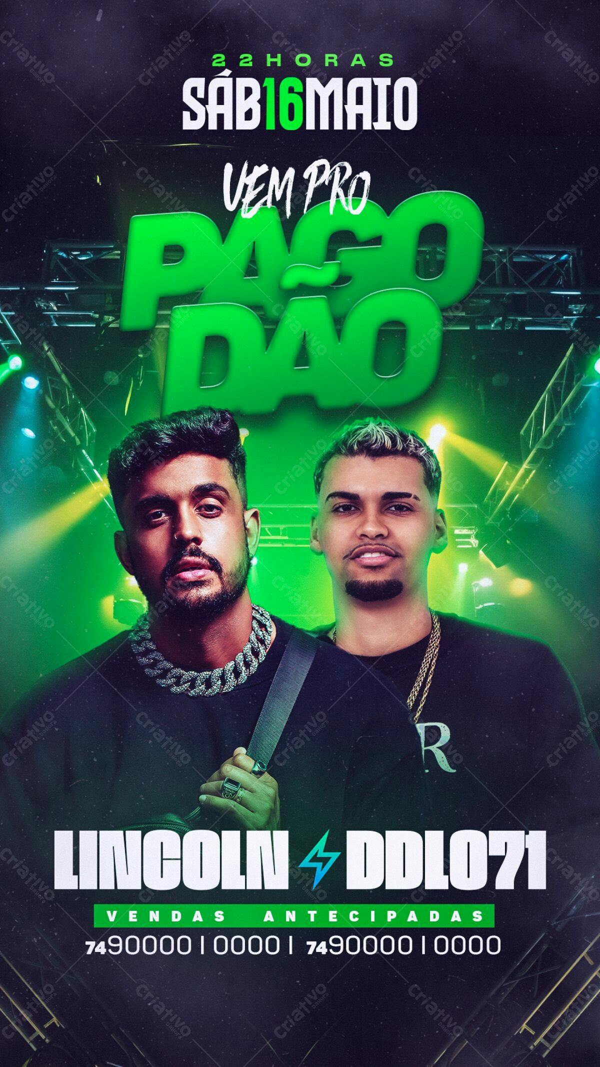 Flyer para Festa com Lincoln e DDLO71 PSD Editável