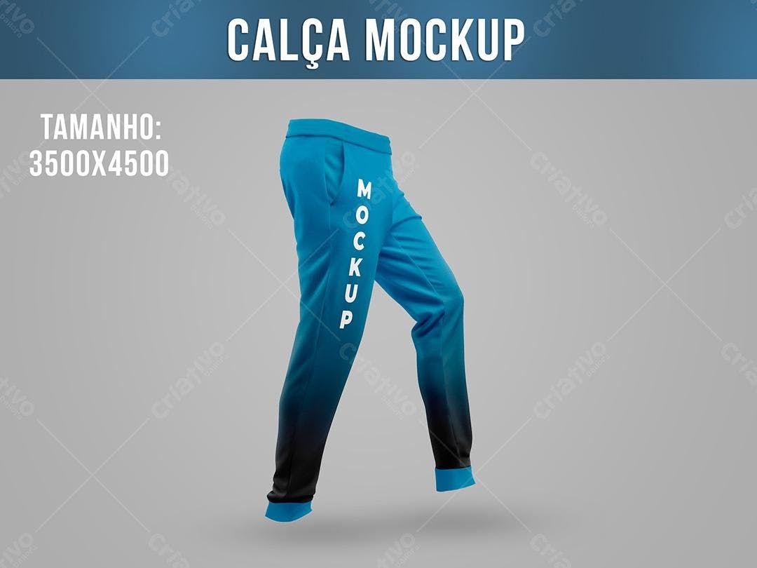 Mockup de Calça Esportiva Azul com Degradê