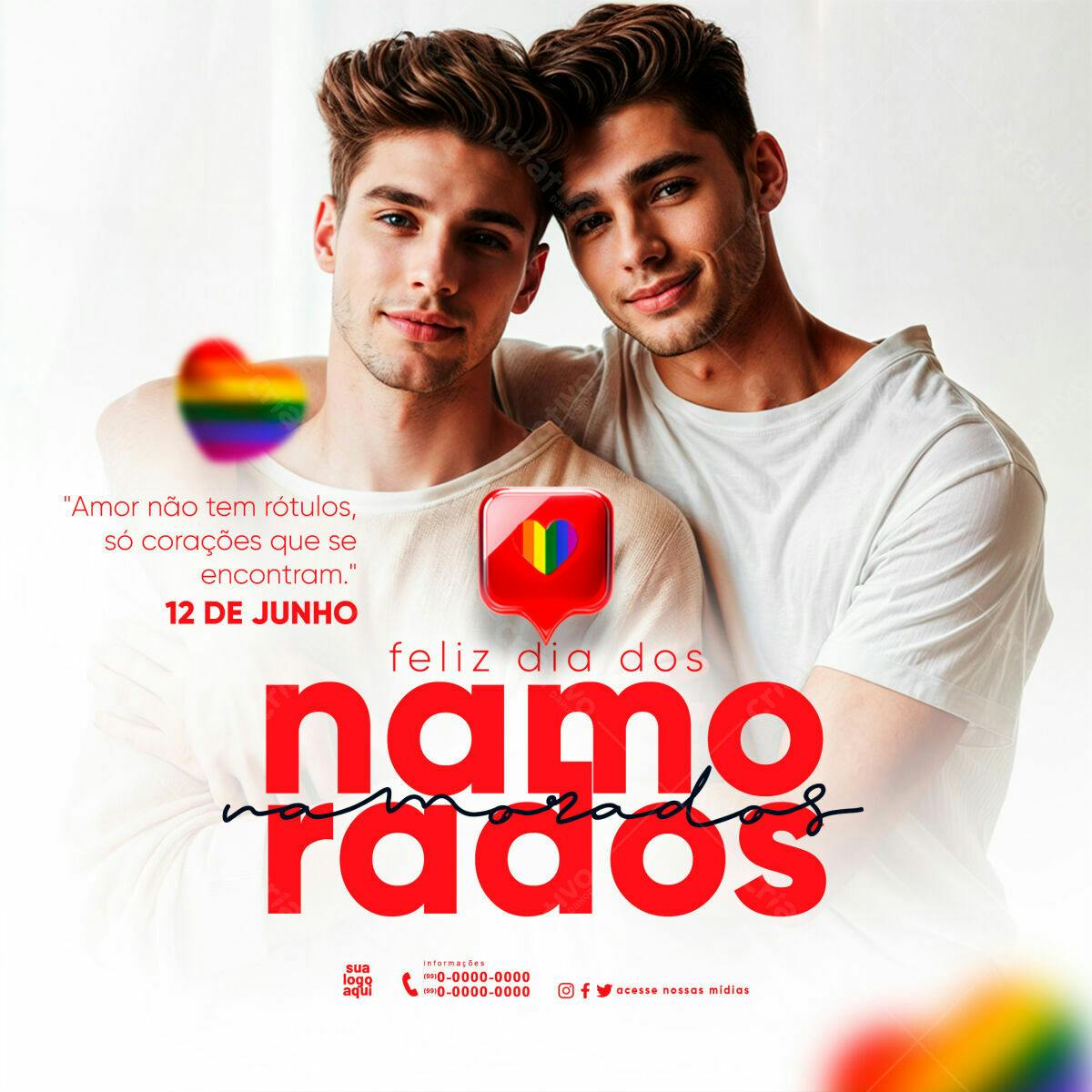 Flyer Dia dos Namorados LGBTQIA+ PSD Editável