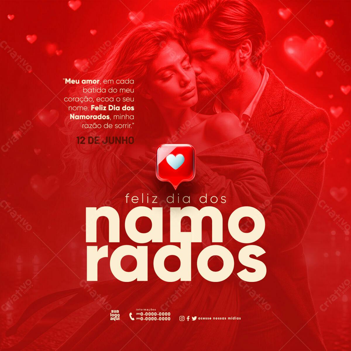 Flyer Dia dos Namorados PSD Editável