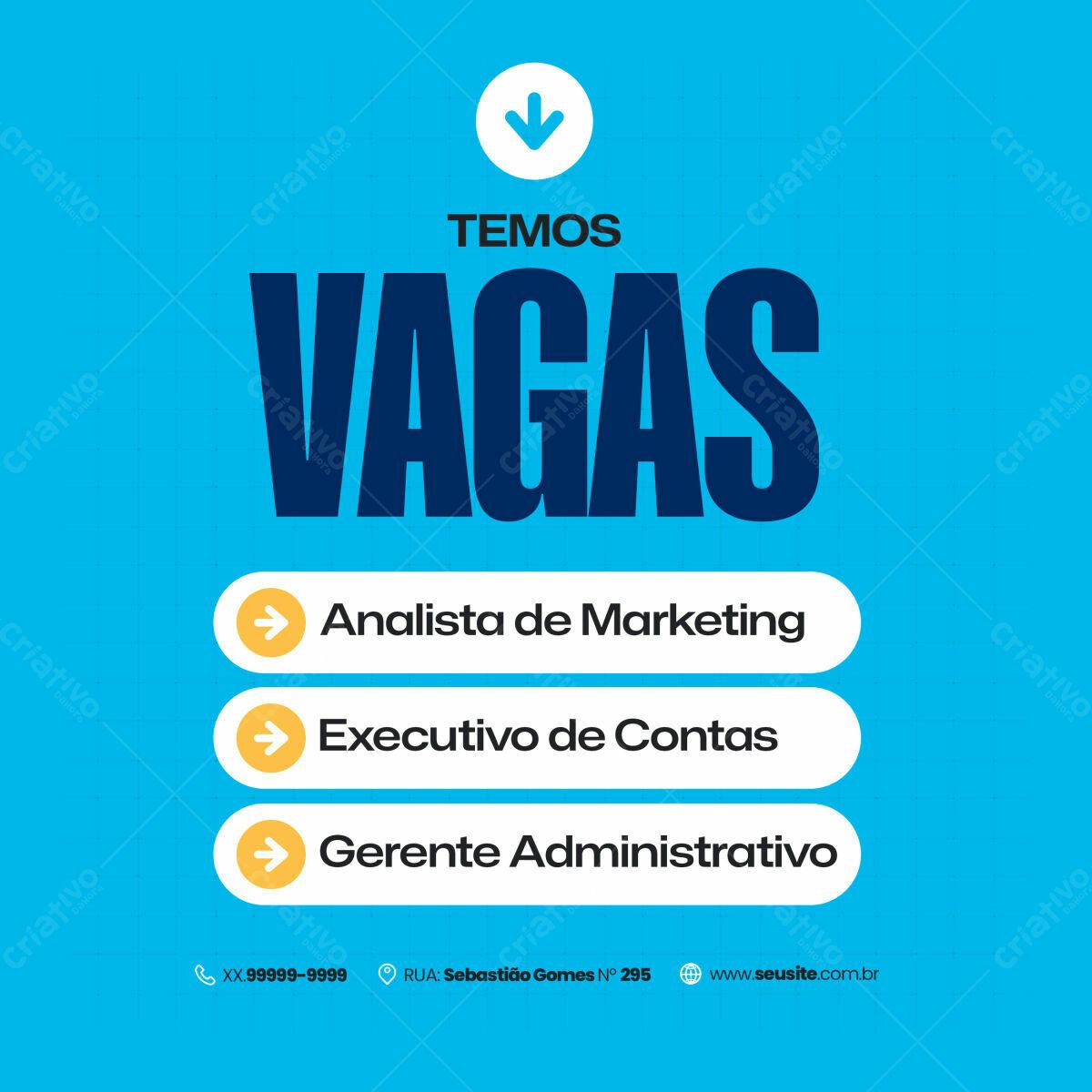 Postagem Vagas de Emprego PSD Editável