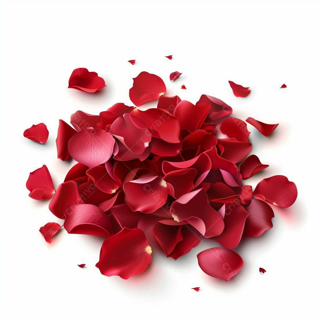 Pétalas de rosas vermelhas fundo branco