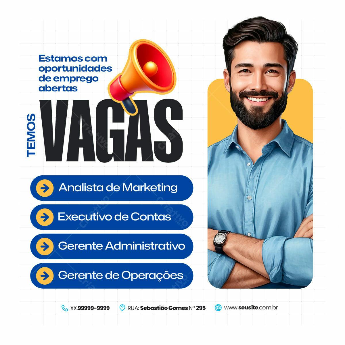 Postagem Vagas de Emprego PSD Editável