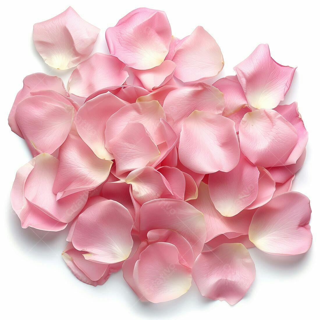 Pétalas de Rosa Rosa Claro sobre Fundo Branco