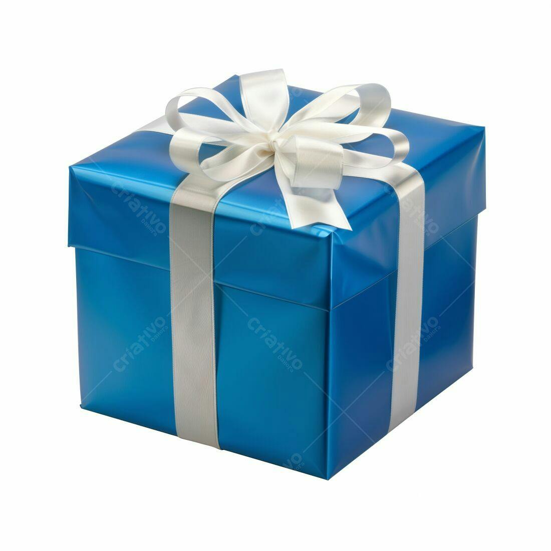 Presente azul com laço branco