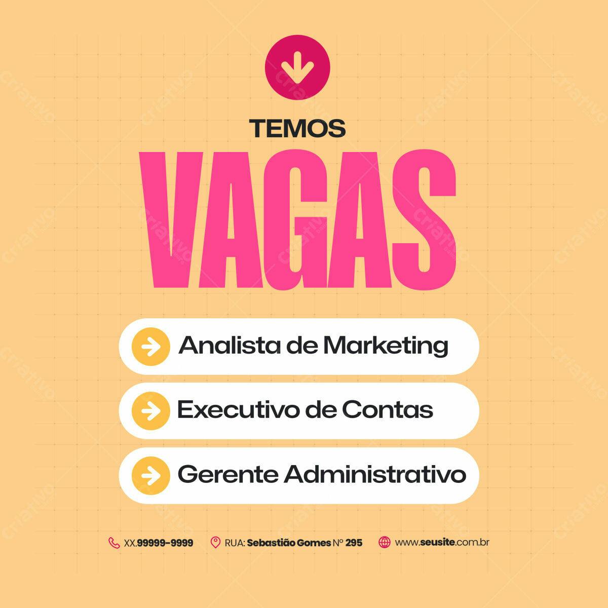 Postagem Vagas Emprego PSD Editável