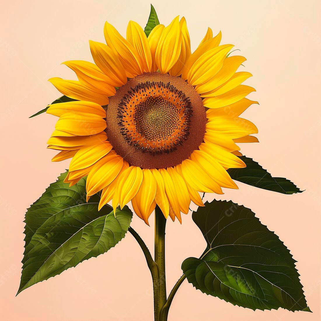 Girassol amarelo vibrante fundo rosa