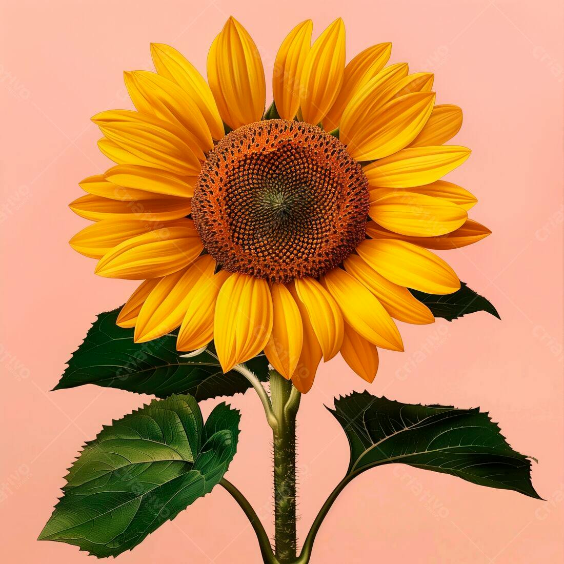 Girassol amarelo vibrante em fundo rosa