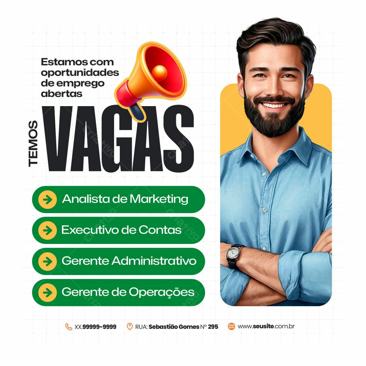 Postagem Vagas de Emprego PSD Editável