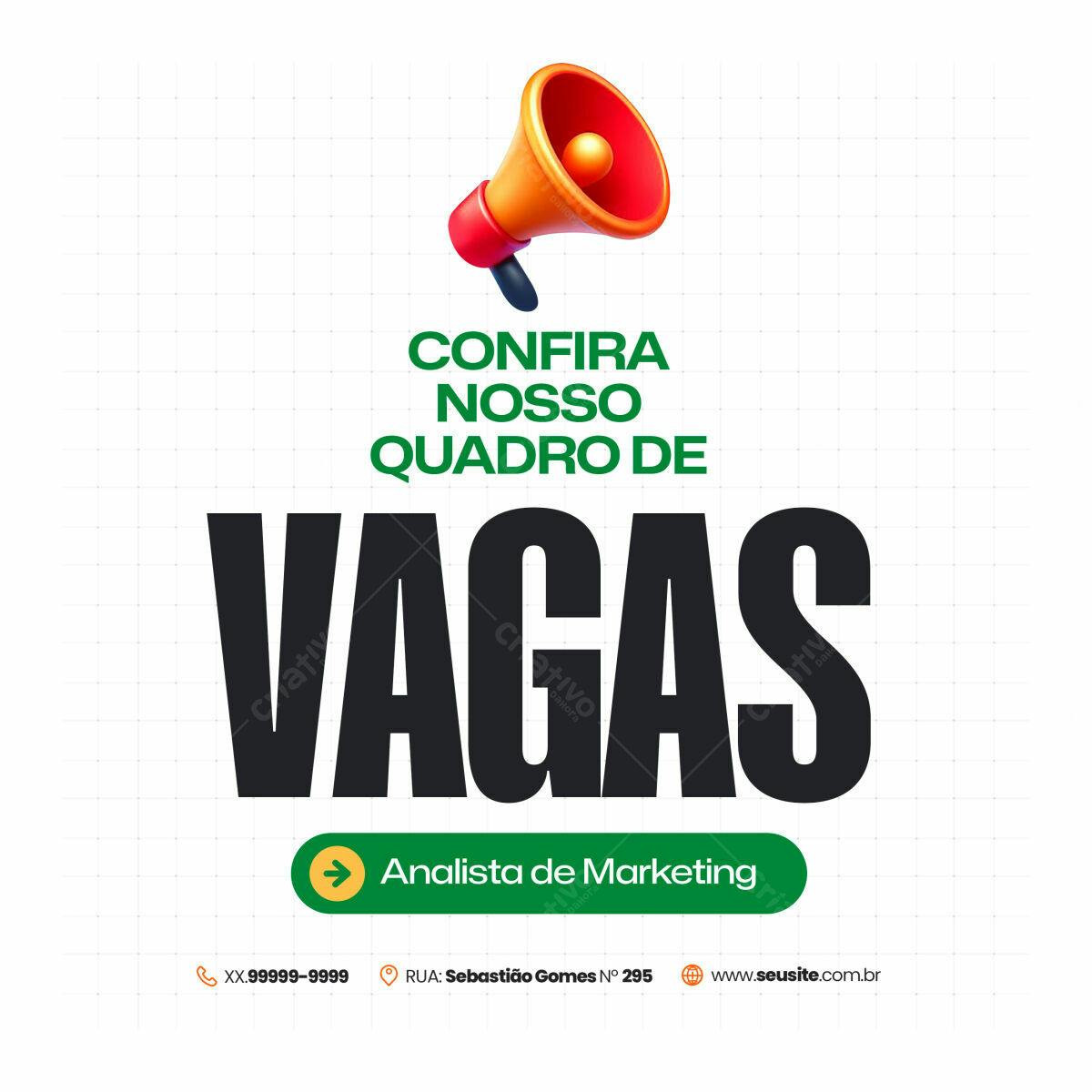 Postagem Vagas de Emprego PSD Editável
