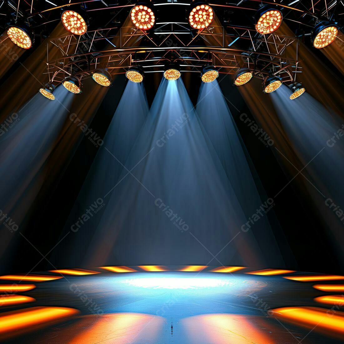 Palco iluminado com luzes de LED