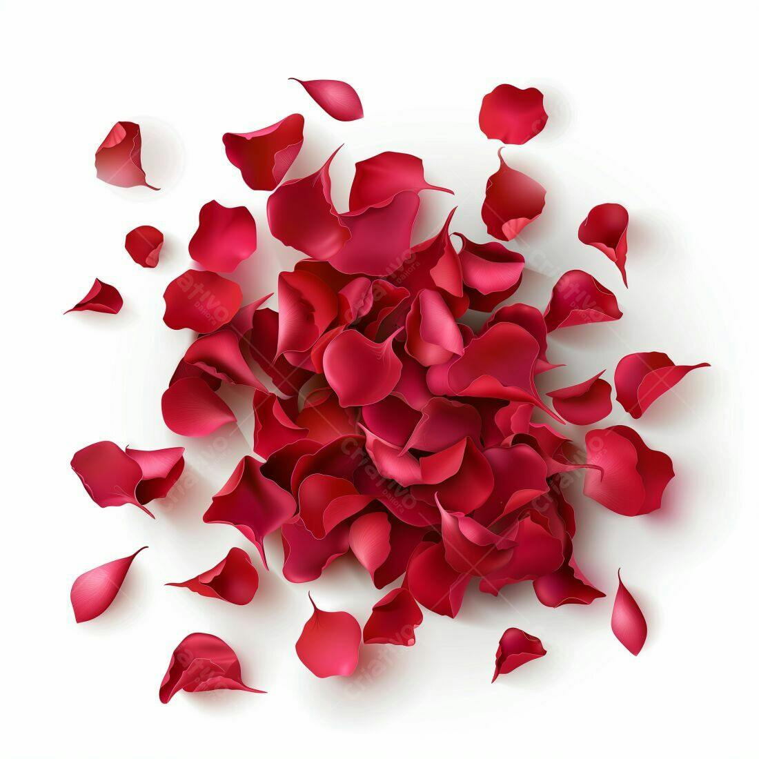 Pétalas de rosas vermelhas espalhadas
