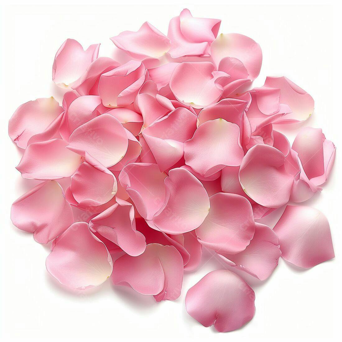 Pétalas de Rosa Rosa Claro fundo branco