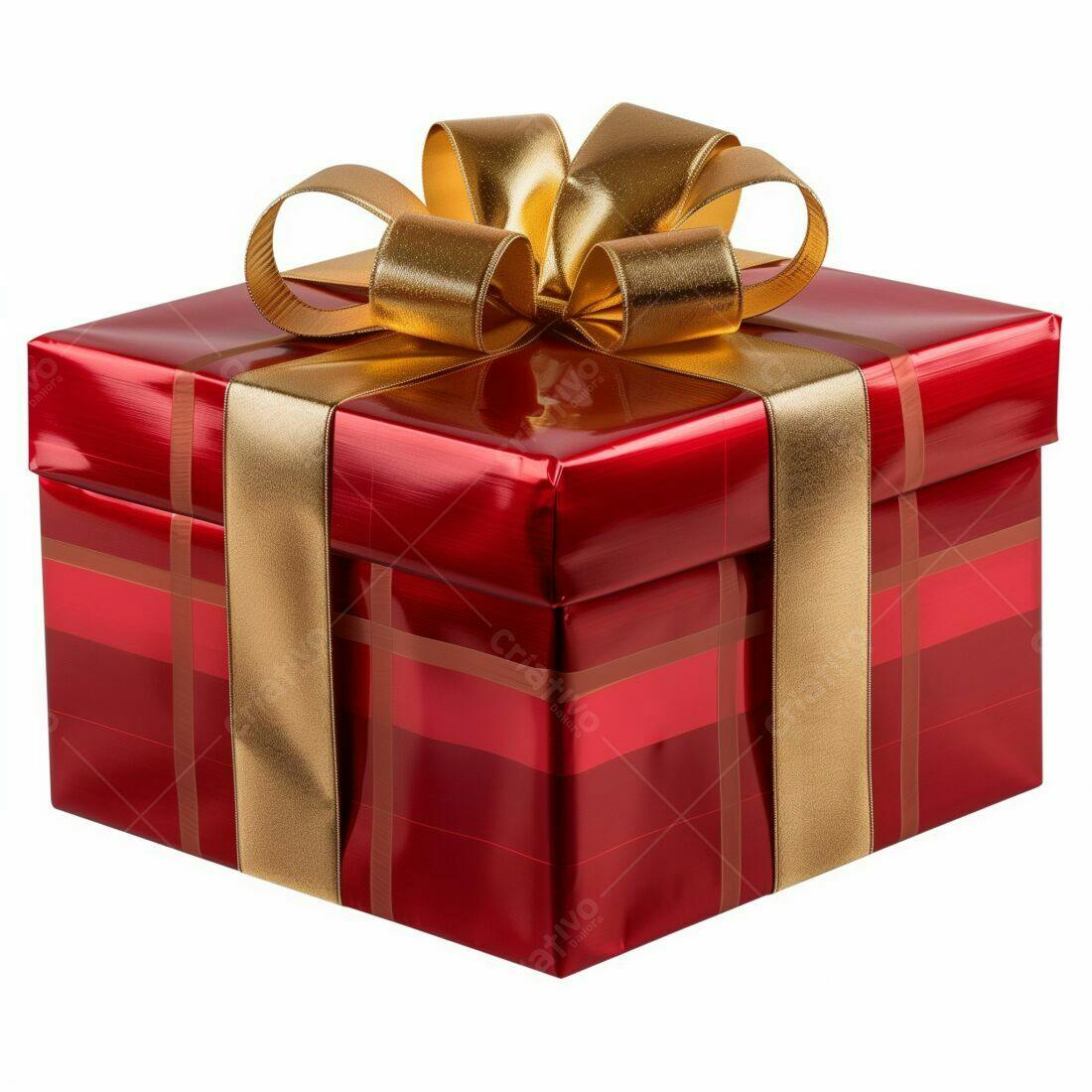Presente vermelho com laço dourado