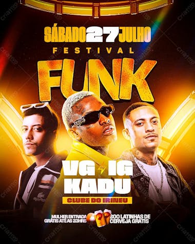 Flyer evento festival funk feed psd editável