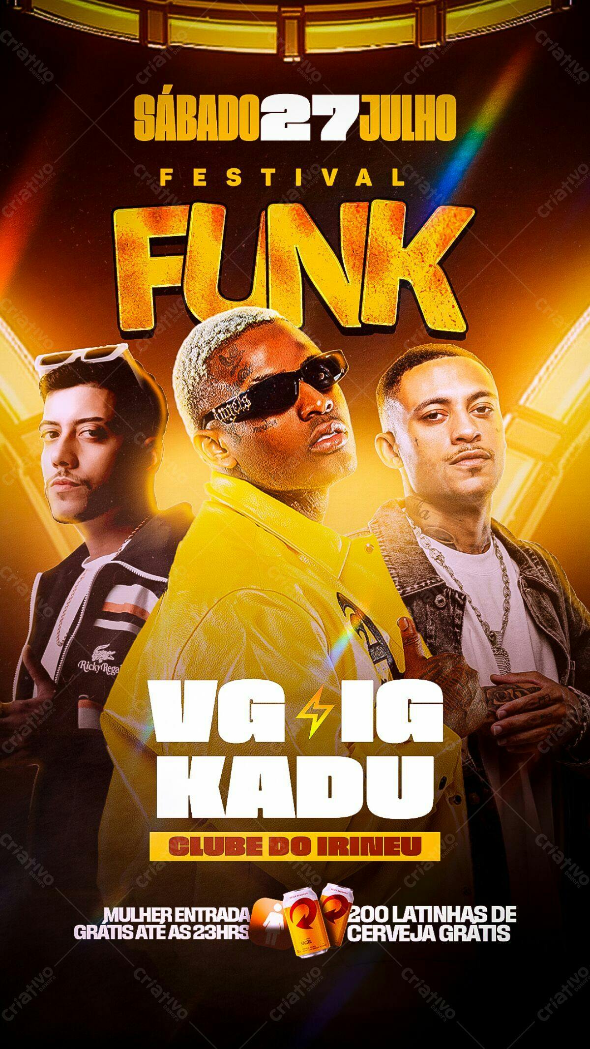 Flyer Festival Funk com MC's PSD Editável