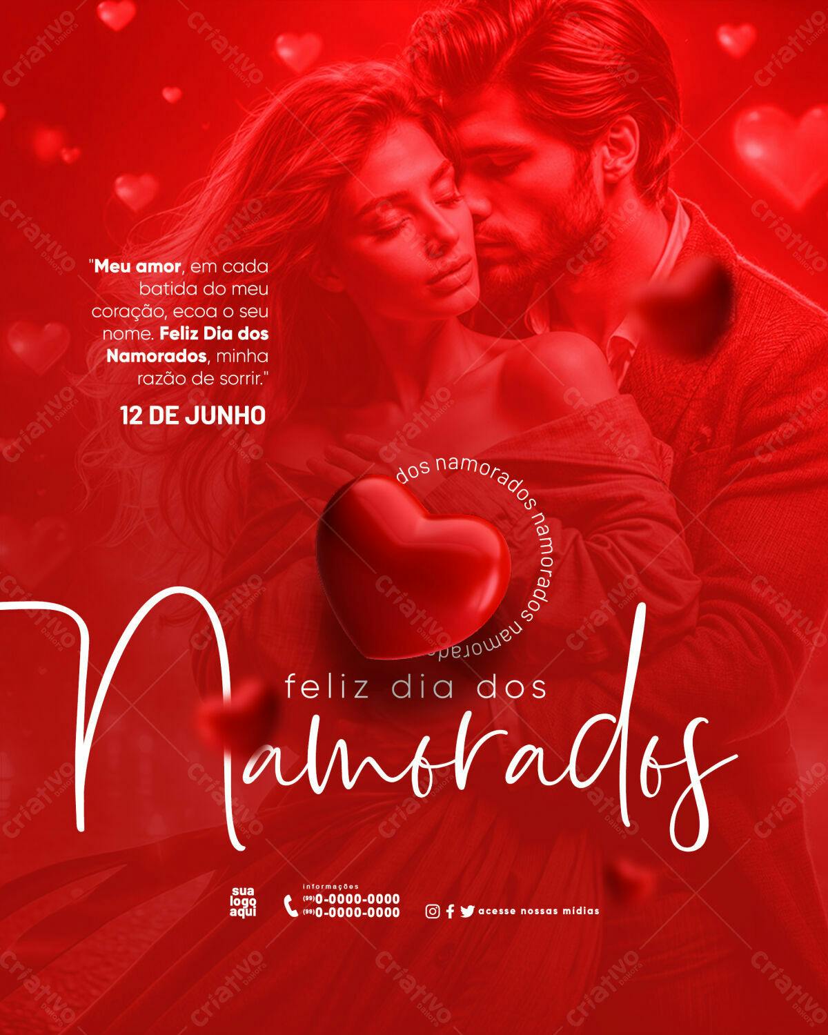 Flyer Dia dos Namorados PSD Editável