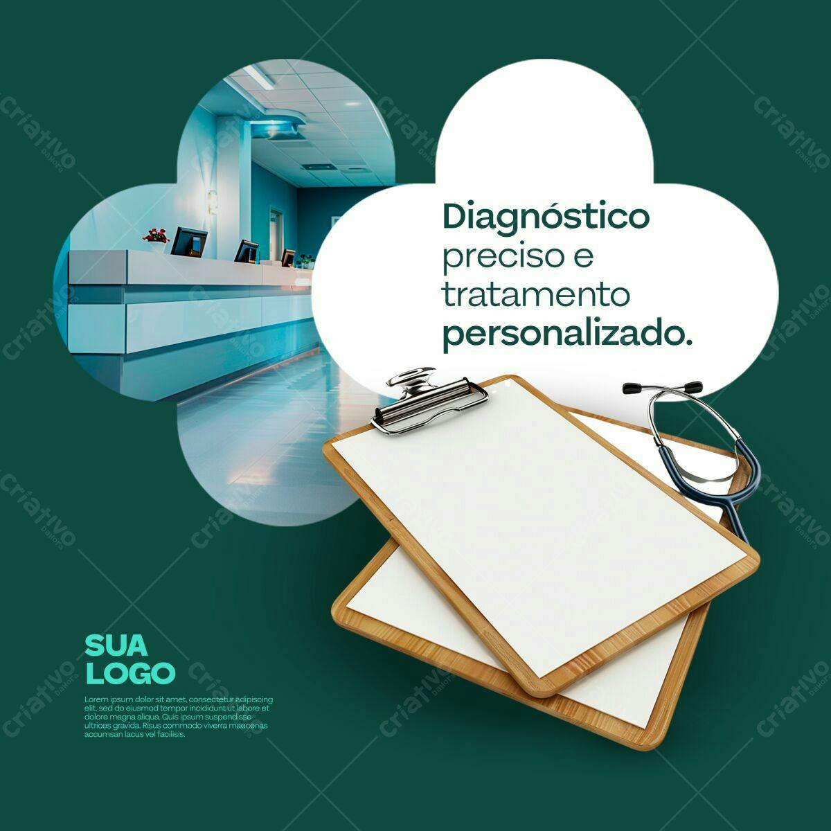 Flyer Médico com Diagnóstico Personalizado PSD Editável