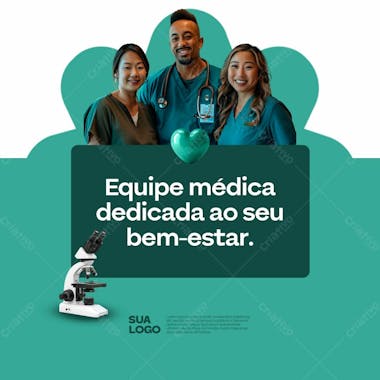 Social media clínica de saúde equipe médica