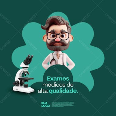 Social media clínica de saúde exames médicos