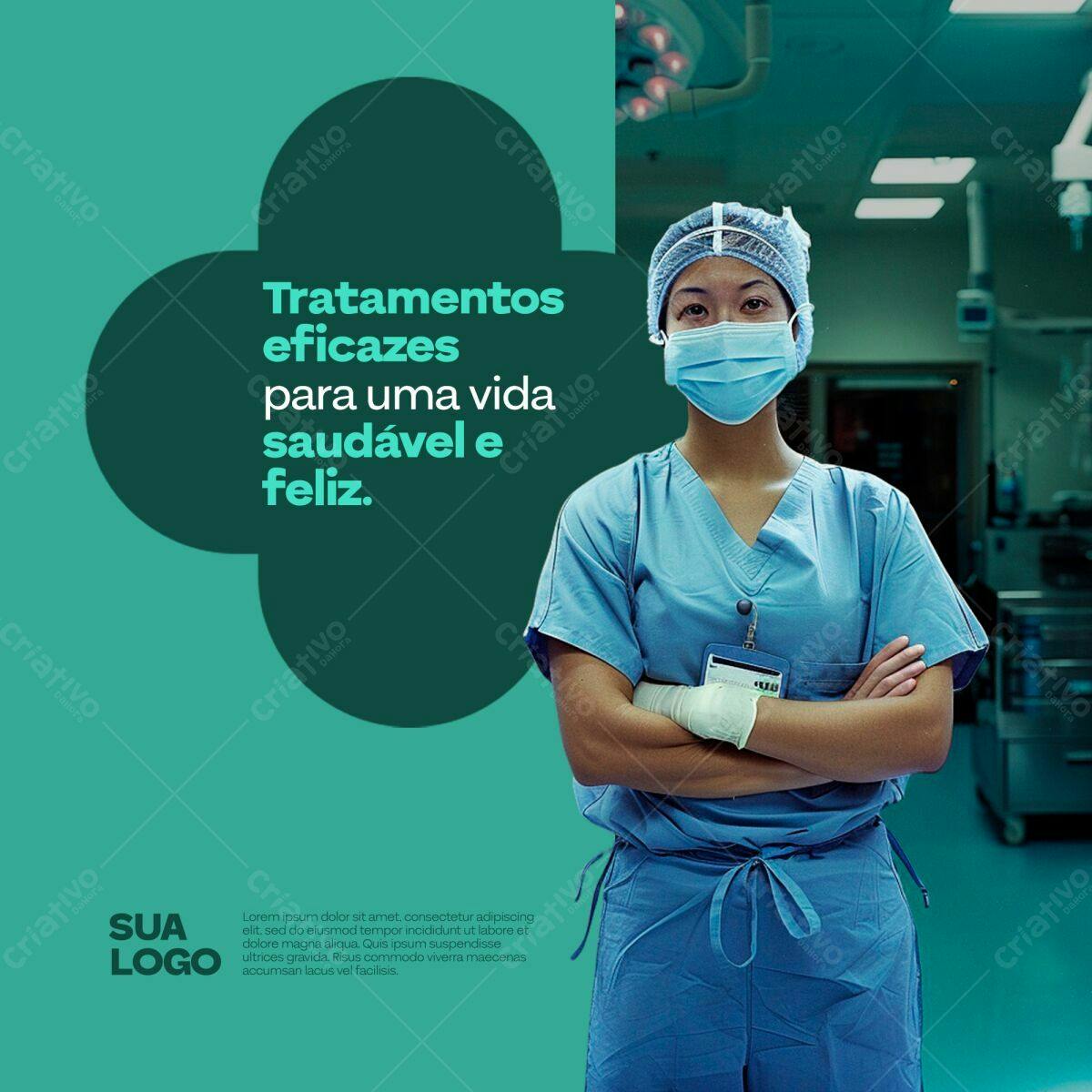 Post para Redes Sociais - Tratamentos Médicos PSD Editável