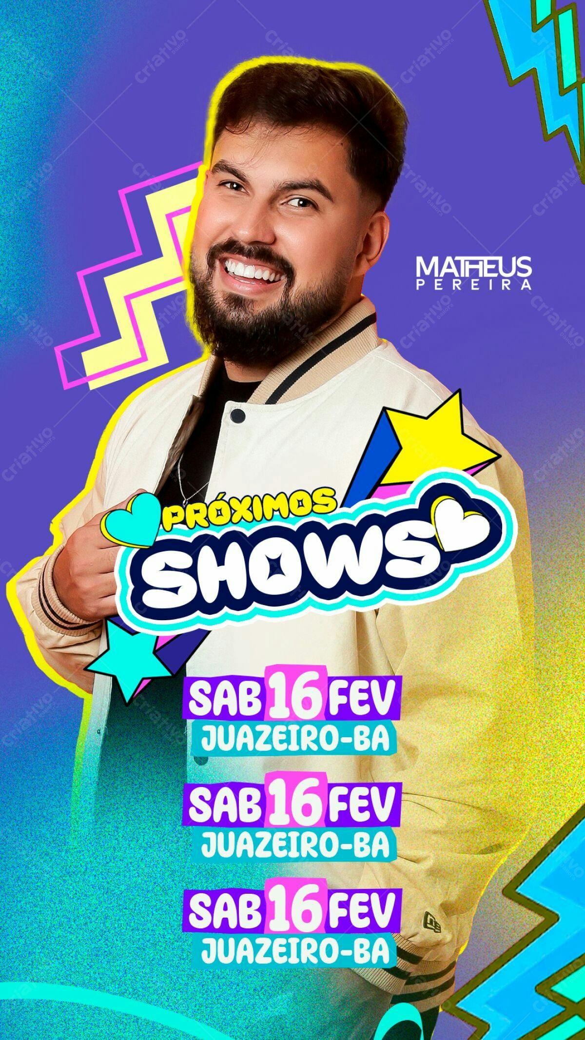 Flyer para Show Matheus Pereira PSD Editável