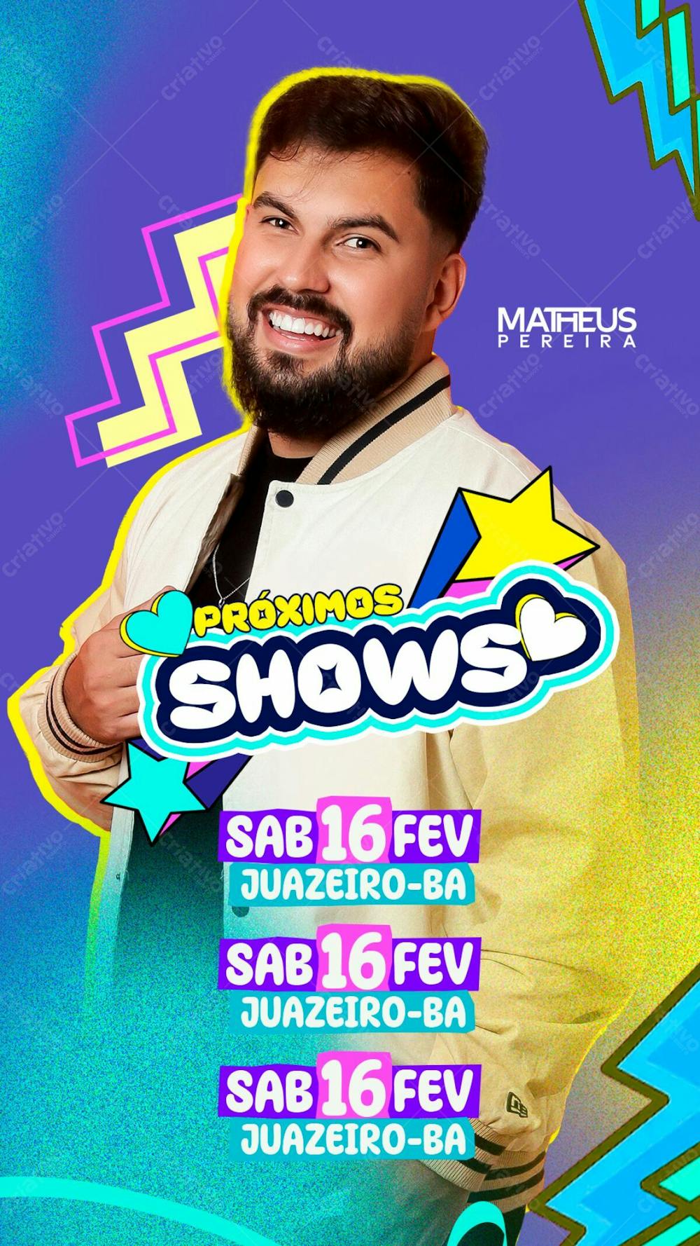 Agenda De Shows Mateus Pereira Stories Psd Editável 