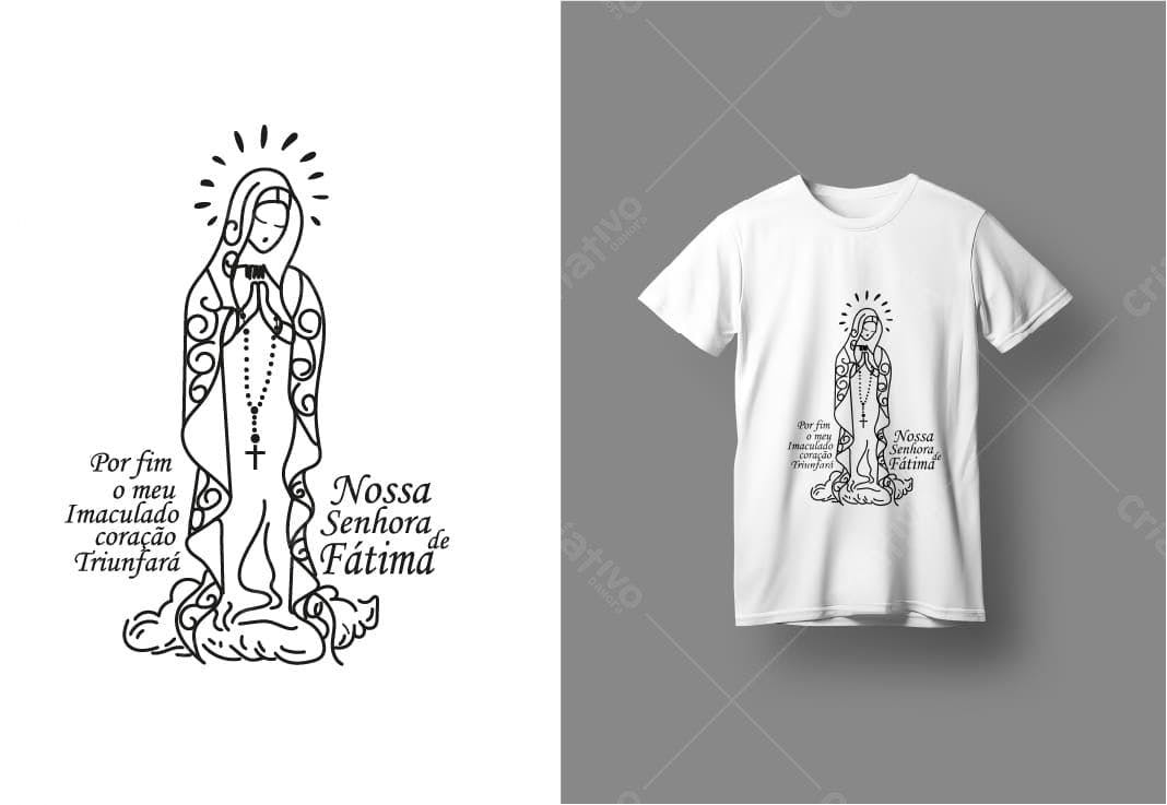 Ilustração vetorial Nossa Senhora de Fátima em estilo minimalista