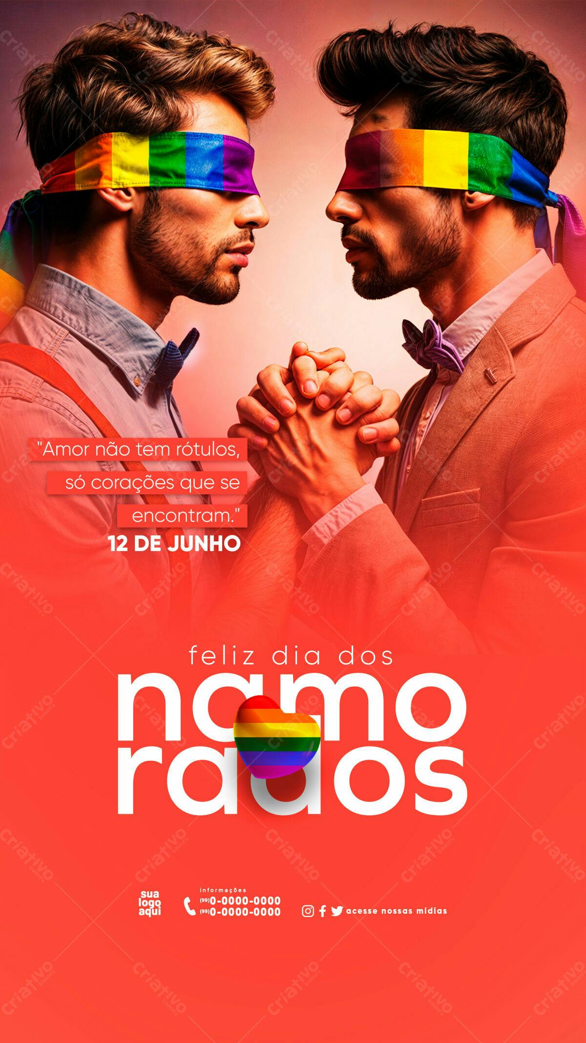 Flyer Dia dos Namorados LGBTQIA+ PSD Editável