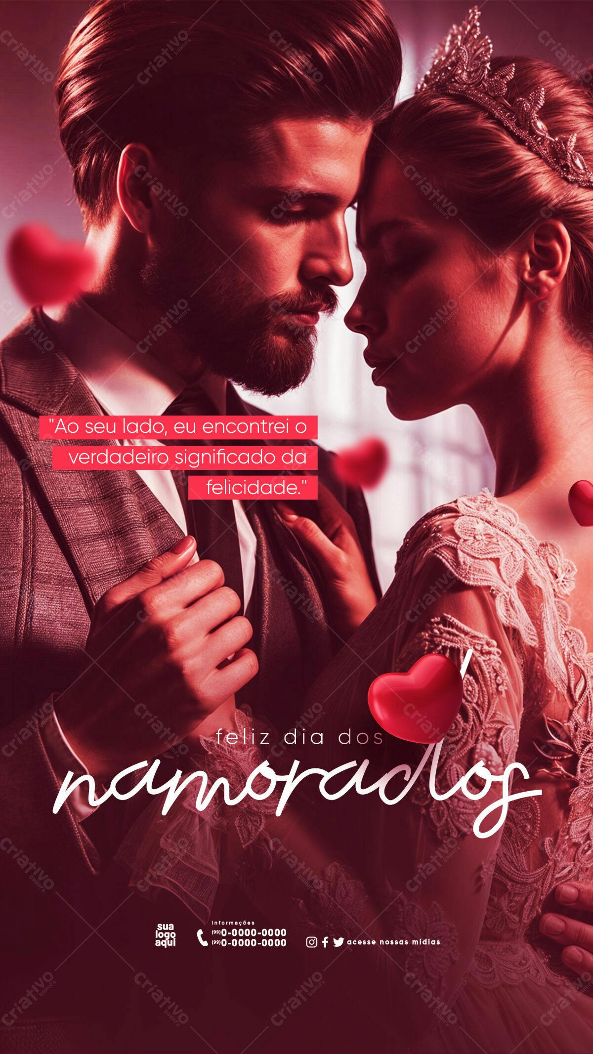 Flyer Dia dos Namorados Romântico PSD Editável