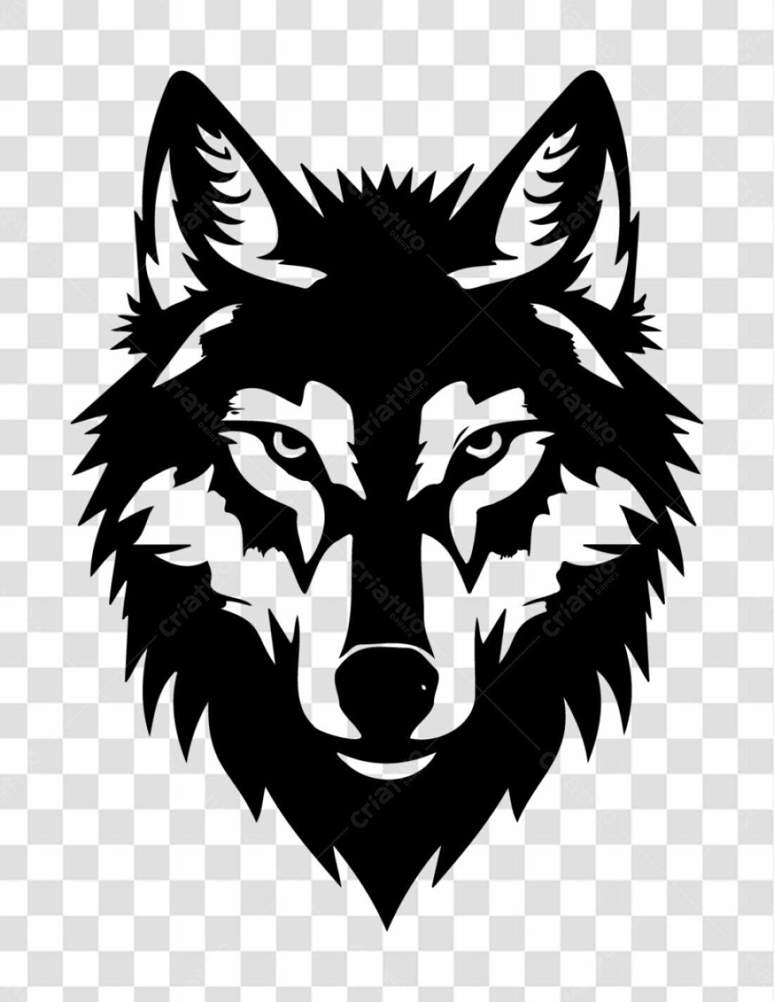 Icone Lobo Preto PNG com fundo transparente